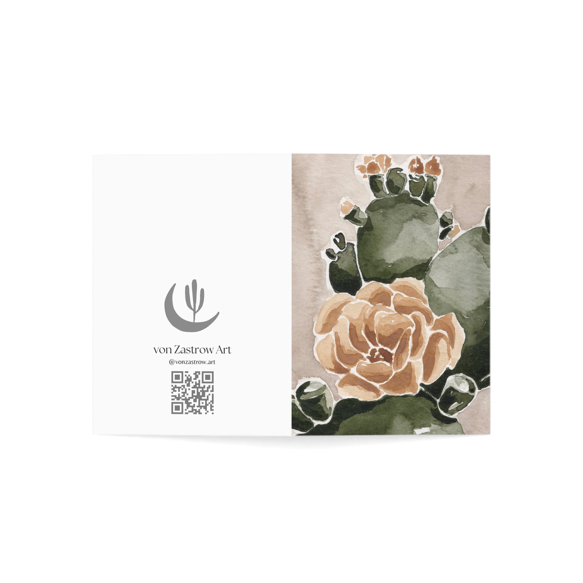 Flowering Cactus - Art Greeting Card
