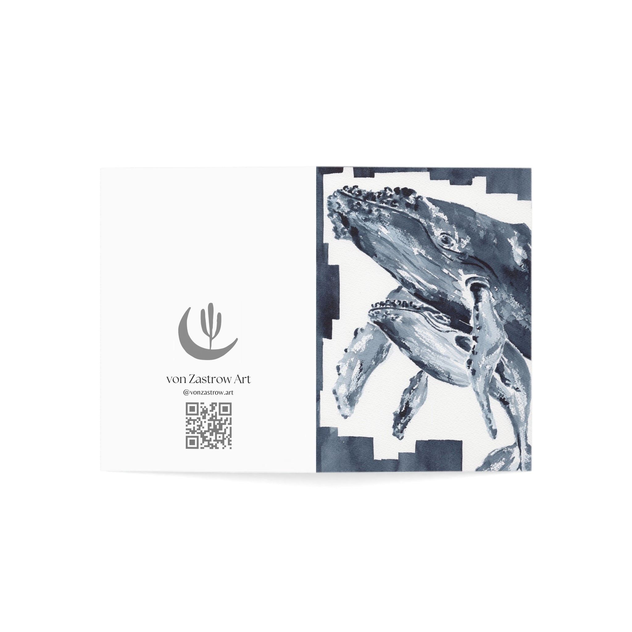 Humpback Whales - Art Greeting Card