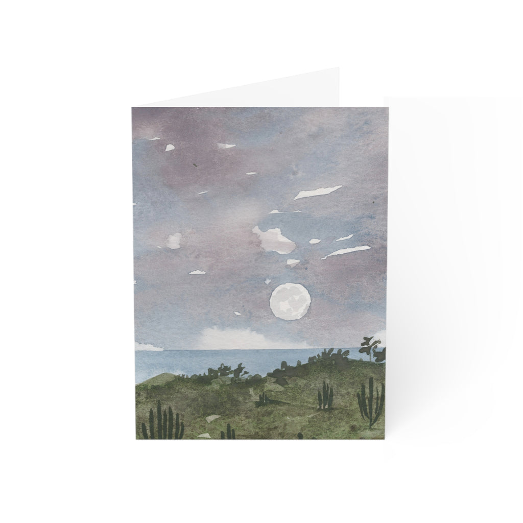 Wholesale Cacti Under a Full Moon - Art Greeting Card
