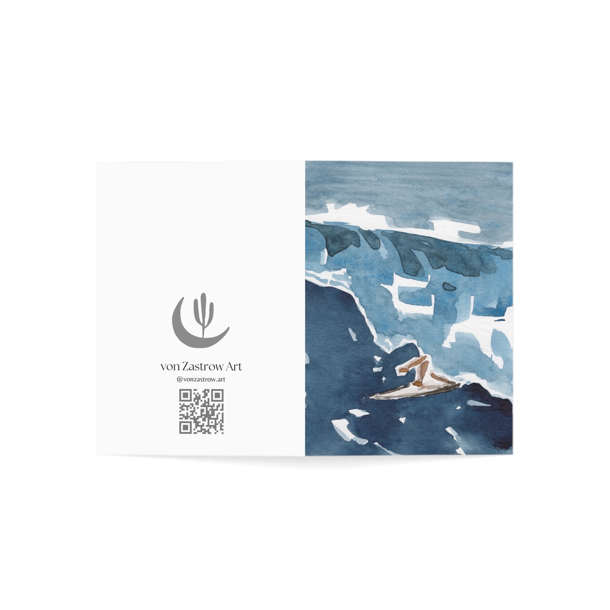Surf Barrel - Art Greeting Card