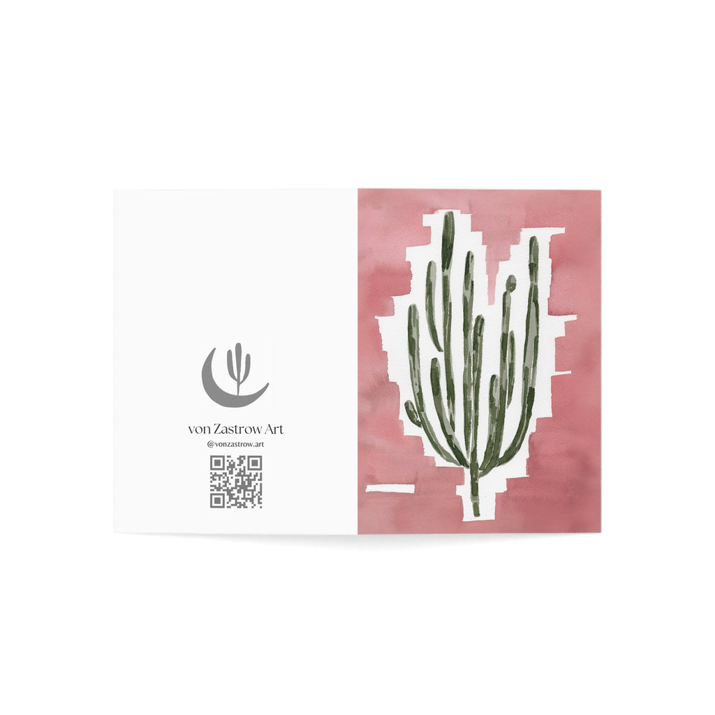 Pink Cardon Cactus - Art Greeting Card