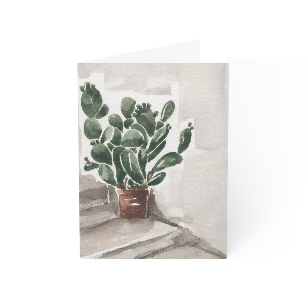 Potted Cactus - Art Greeting Card