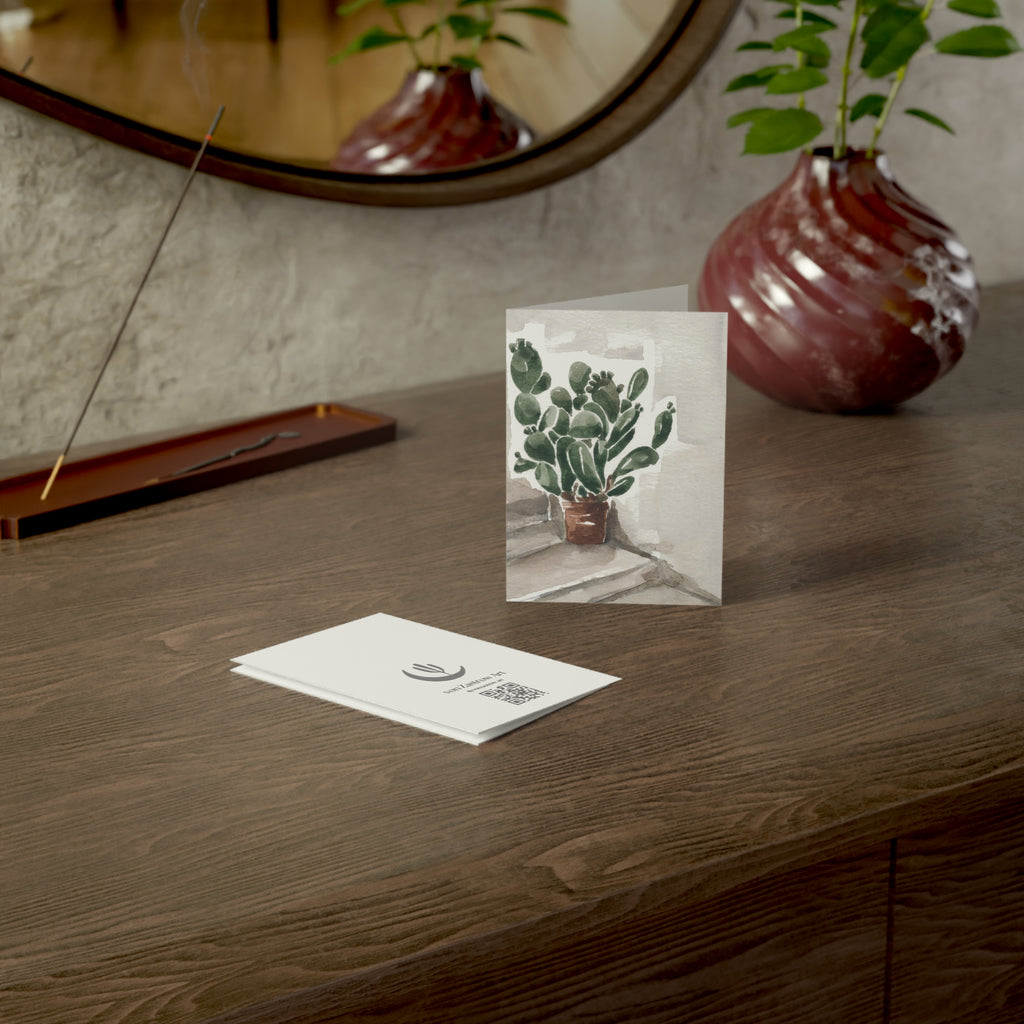 Potted Cactus - Art Greeting Card