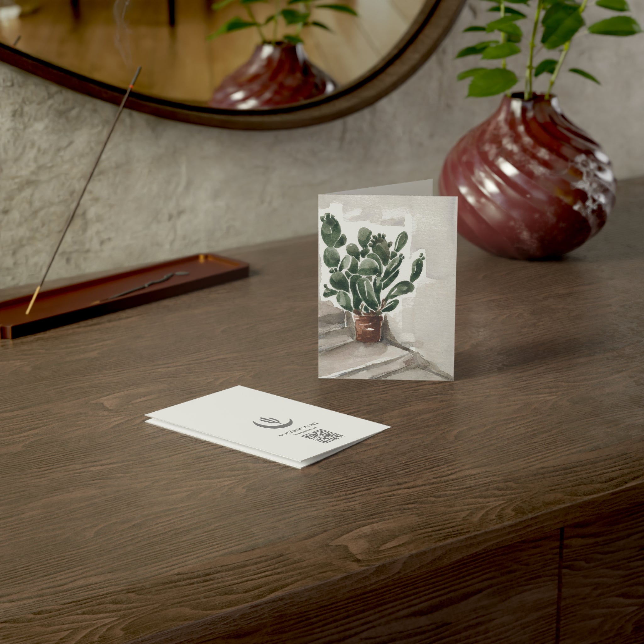 Potted Cactus - Art Greeting Card