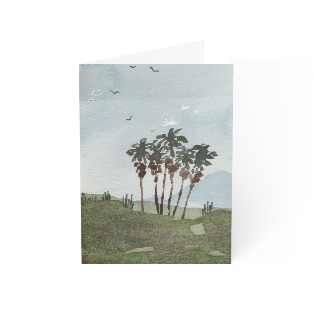 Palms and Birds - Art Greeting Card