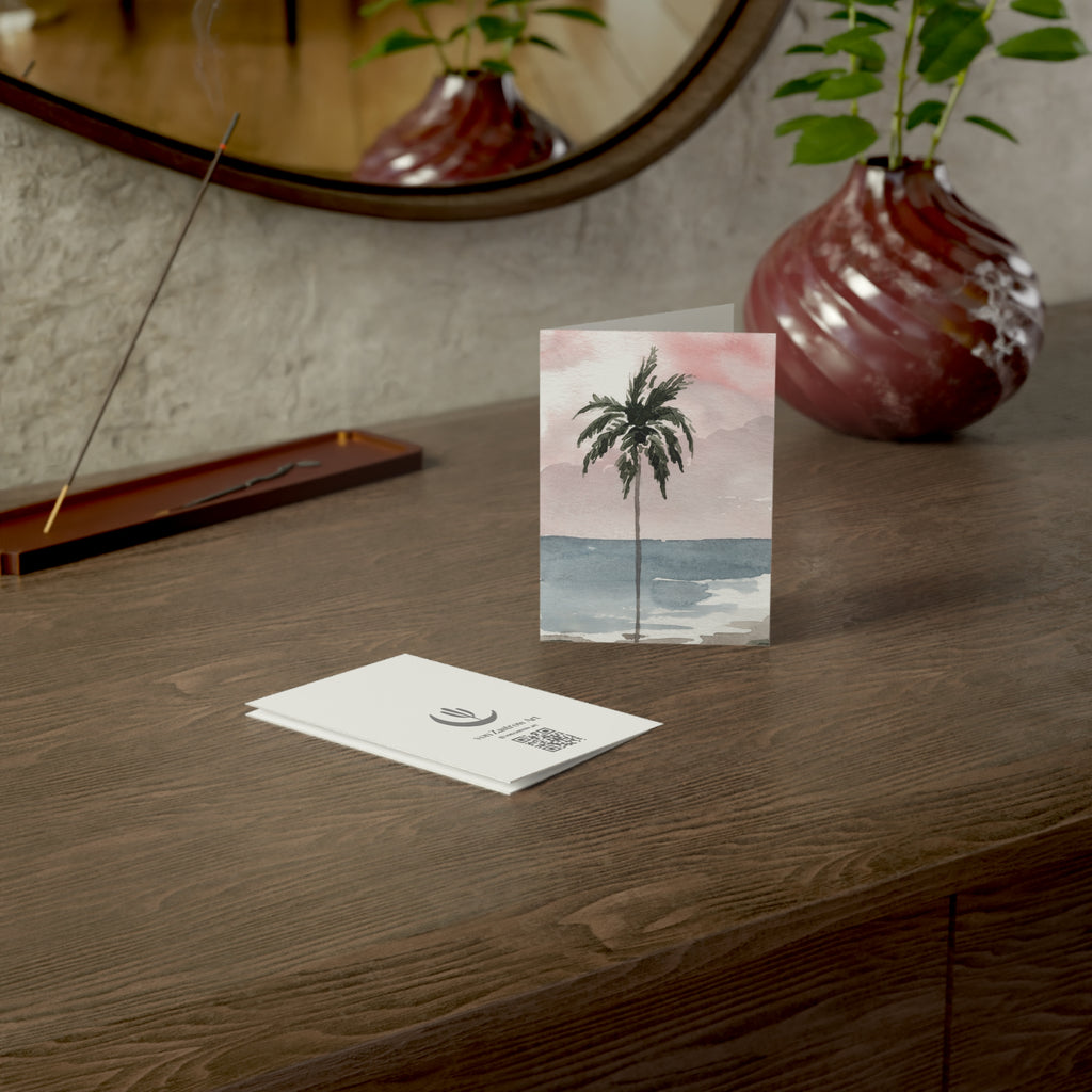 Wholesale Lone Palm Tree –  Art Greeting Card