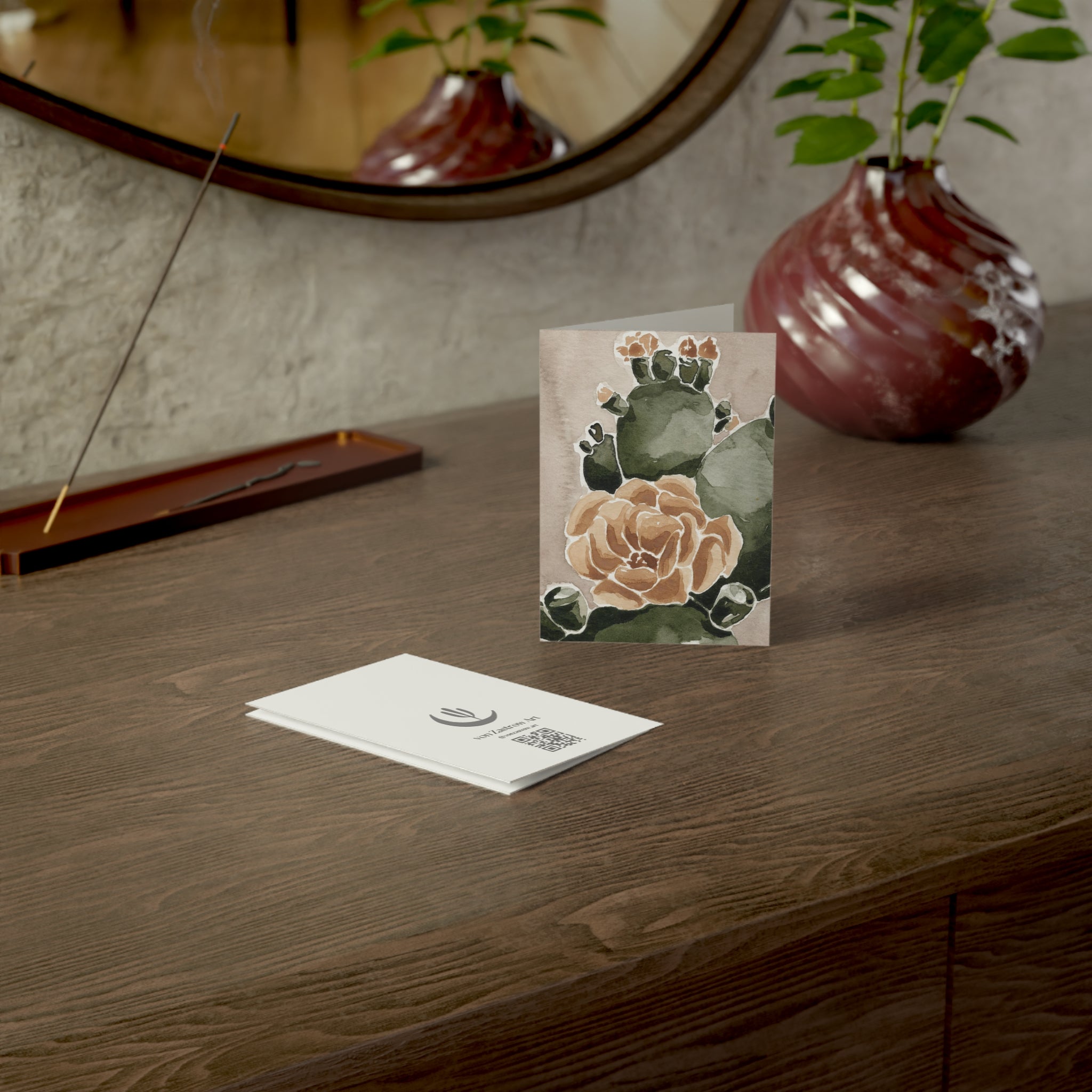 Wholesale Flowering Cactus - Art Greeting Card