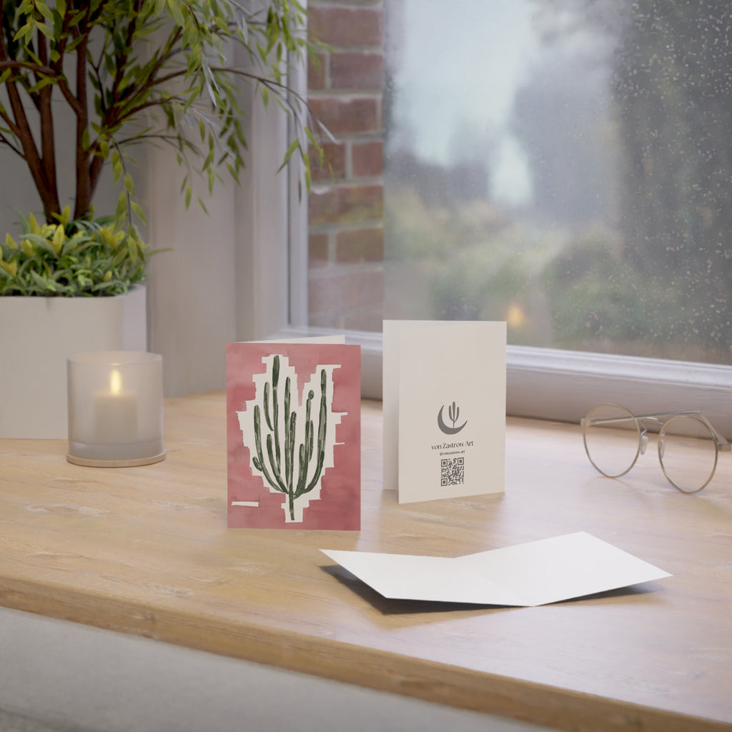 Pink Cardon Cactus - Art Greeting Card