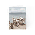 Pelicans in a Boat - Art Greeting Card
