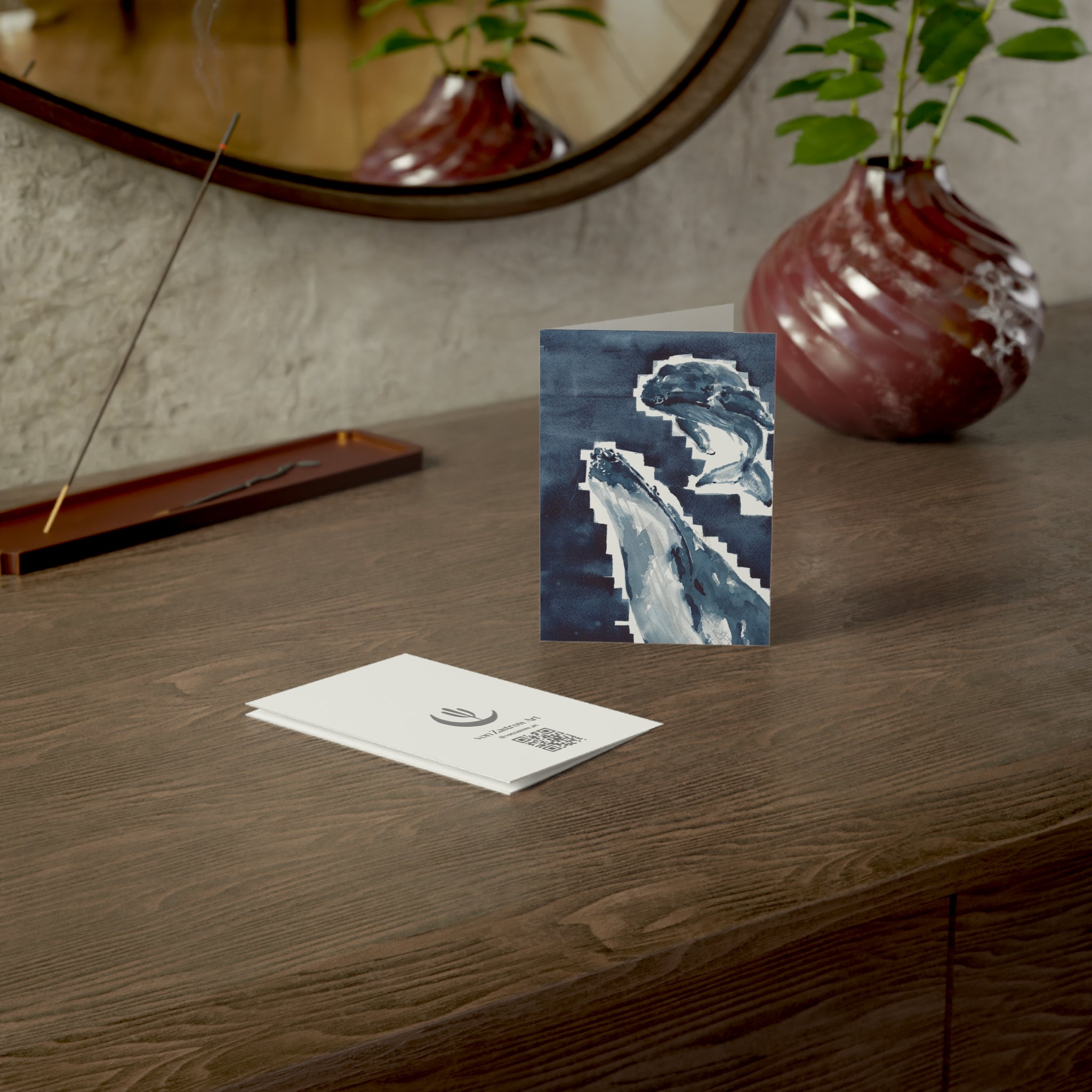 Humpback Whales - Art Greeting Card