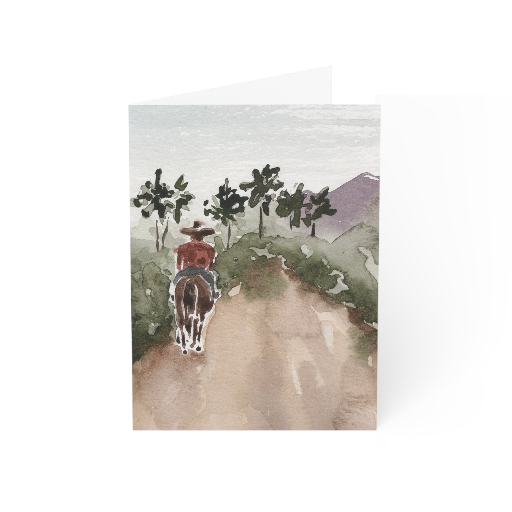 Wholesale Cowboy on his Horse - Art Greeting Card