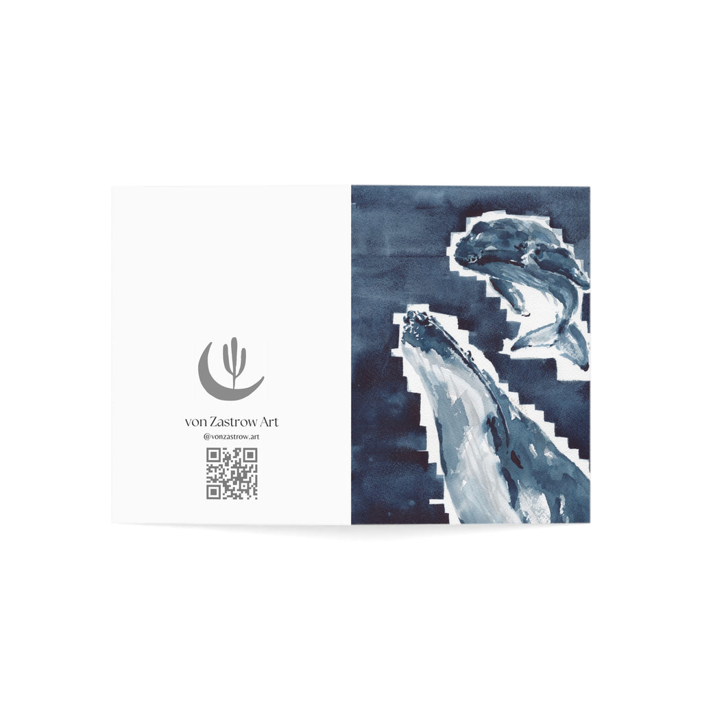 Humpback Whales - Art Greeting Card
