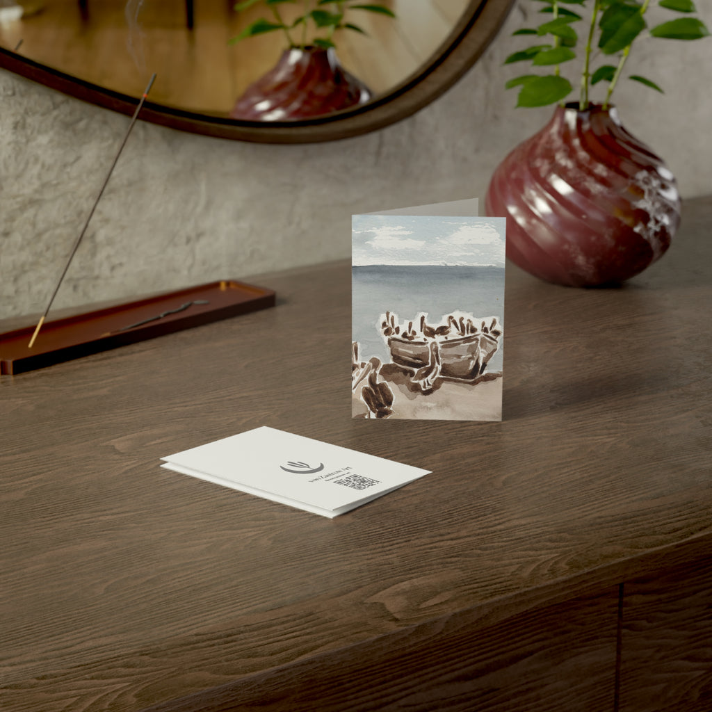 Wholesale Pelicans in a Boat - Art Greeting Card