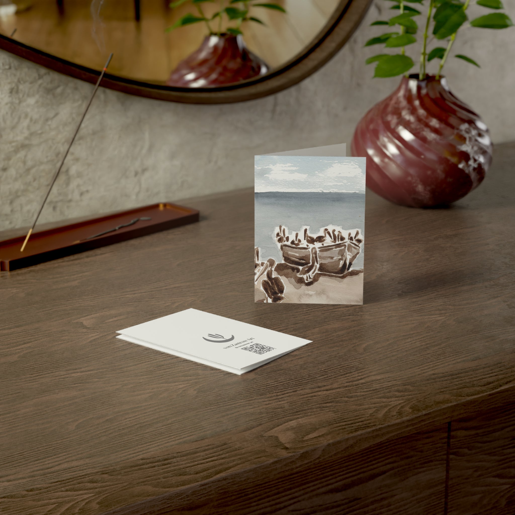 Wholesale Pelicans in a Boat - Art Greeting Card