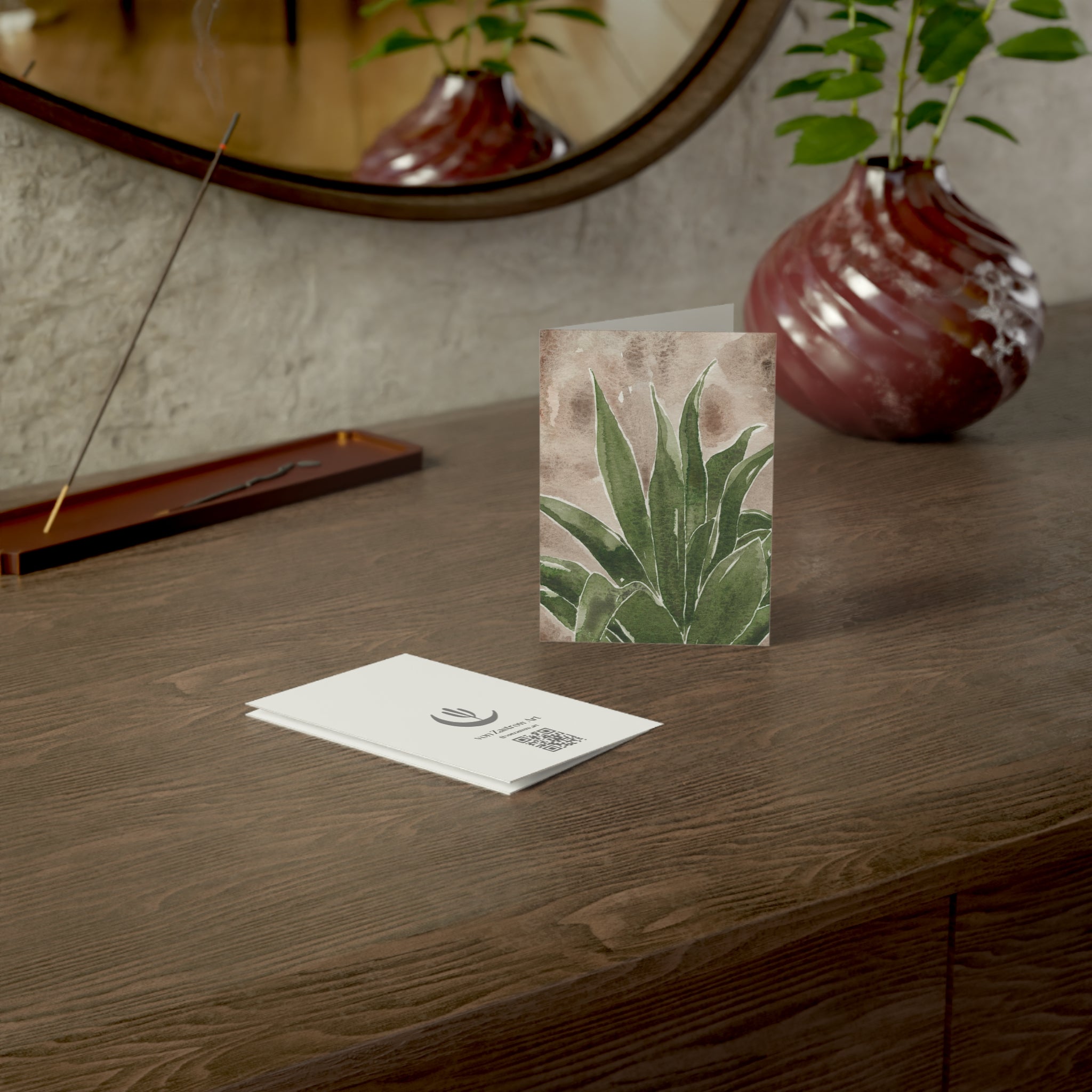 Green Agave - Art Greeting Card