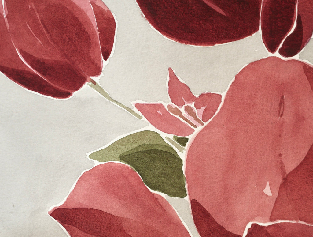 Red Bougainvillea | Original Watercolor Painting